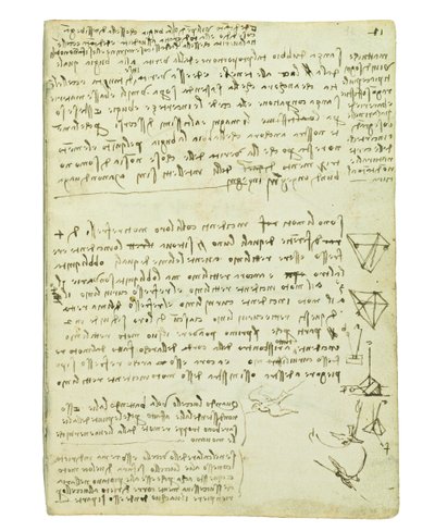 Códice sobre el vuelo de los pájaros, Folio 11 recto de Leonardo da Vinci